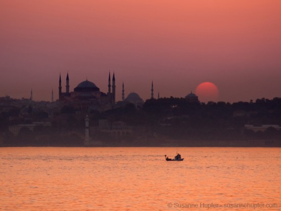 Bosphorus Sunset – over Ayasofya and Bosphorus Strait – Istanbul, Turkey – 2007